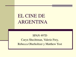 EL CINE DE ARGENTINA