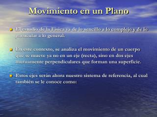 Movimiento en un Plano