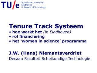 Tenure Track Systeem hoe werkt het (in Eindhoven) rol financiering