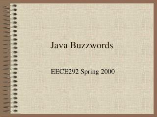 Java Buzzwords
