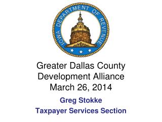 Greater Dallas County Development Alliance March 26, 2014