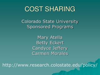 COST SHARING