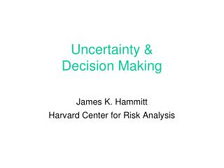 Uncertainty &amp; Decision Making