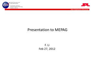 Presentation to MEPAG