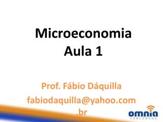 Microeconomia Aula 1