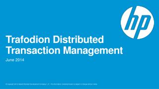 Trafodion Distributed Transaction Management