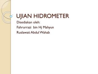 UJIAN HIDROMETER