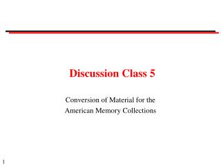 Discussion Class 5