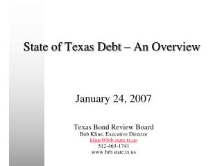 State of Texas Debt – An Overview