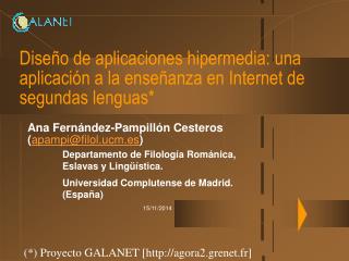 Diseño de aplicaciones hipermedia: una aplicación a la enseñanza en Internet de segundas lenguas*