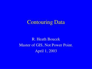 Contouring Data