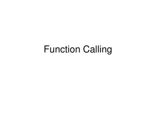 Function Calling