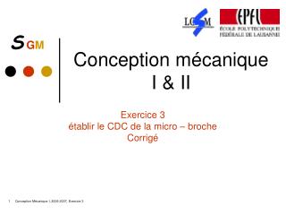 Conception mécanique I &amp; II