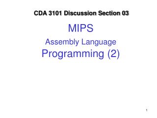 MIPS Assembly Language Programming (2)