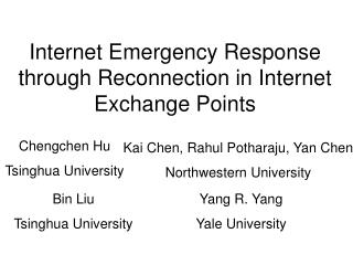 Internet Emergency Response through Reconnection in Internet Exchange Points