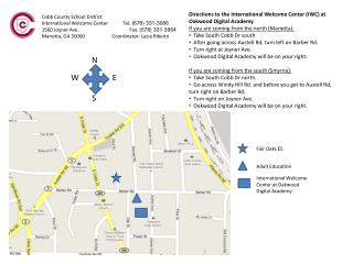 Directions to the International Welcome Center (IWC) at Oakwood Digital Academy