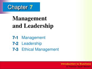 Management and Leadership