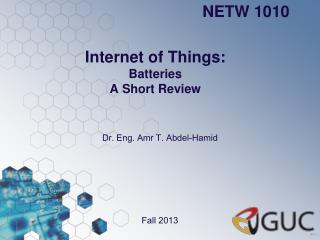 Internet of Things: Batteries A Short Review