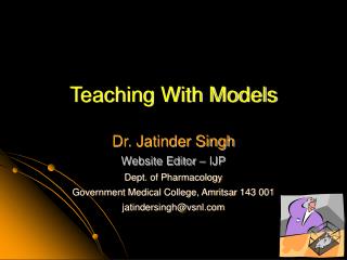 Teaching With Models