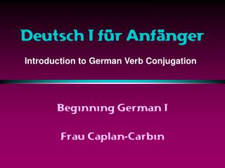 Deutsch I für Anfänger
