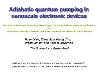 Adiabatic quantum pumping in nanoscale electronic devices
