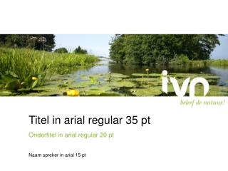 Titel in arial regular 35 pt