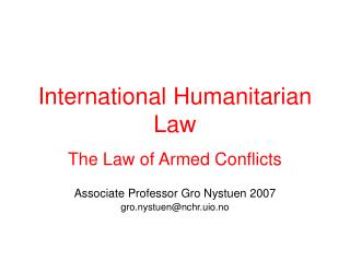 International Humanitarian Law