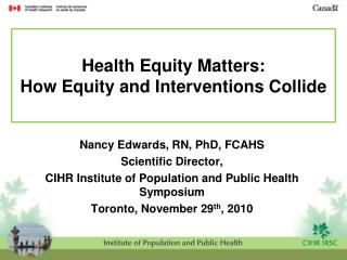 Health Equity Matters: How Equity and Interventions Collide