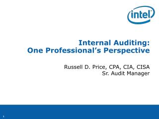 Internal Auditing: One Professional’s Perspective