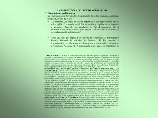 Estructura de texto normativo (tecnica legislativa)