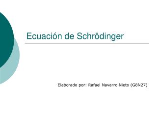 Ecuación de Schrödinger