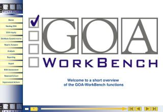 Welcome to a short overview of the GOA-WorkBench functions