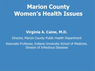 Marion County Women’s Health Issues