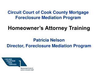 Circuit Court of Cook County Mortgage Foreclosure Mediation Program