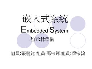 嵌入式系統 E mbedded S ystem