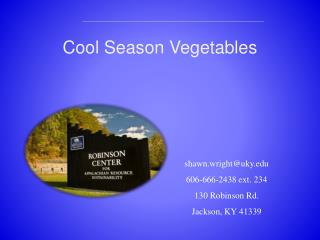 Cool Season Vegetables