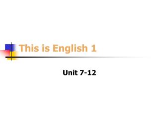 This is English 1