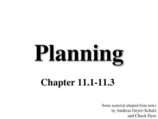 Planning