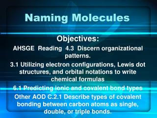 Naming Molecules