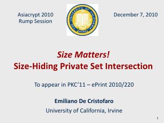 Size Matters! Size-Hiding Private Set Intersection