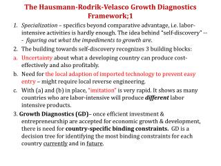 The Hausmann-Rodrik-Velasco Growth Diagnostics Framework;1