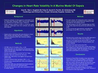 Changes in Heart Rate Volatility In A Murine Model Of Sepsis