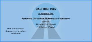 BALTTRIB` 2005 1 8 November 2005