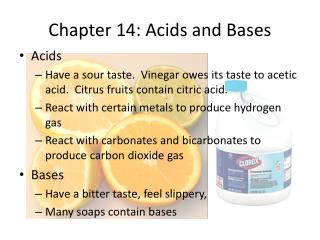 Chapter 14: Acids and Bases