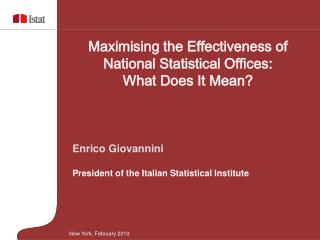 Enrico Giovannini President of the Italian Statistical Institute