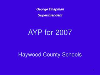 AYP for 2007