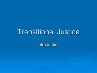 Transitional Justice