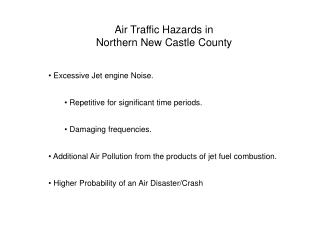 Air Traffic Hazards in Northern New Castle County