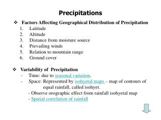 Precipitations