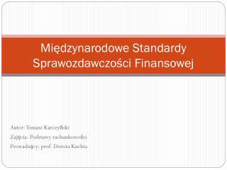 Międzynarodowe Standardy Sprawozdawczości Finansowej